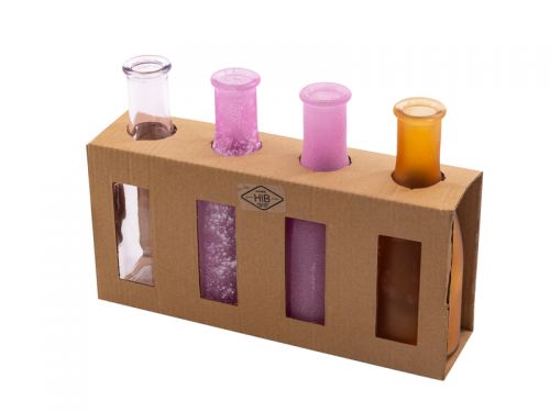 Набор из 4-х ваз Bottle soft pink h18 d6x26,5 см скло