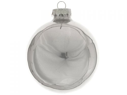 Набір з 8-ти ялинкових куль 6см срібло