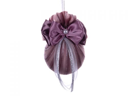 Ялинкова куля Ø 8 см з  бантом i перлиною 