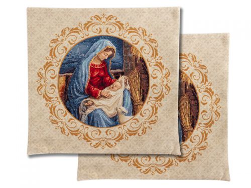 Наволочка новорічна гобеленова з люрексом 