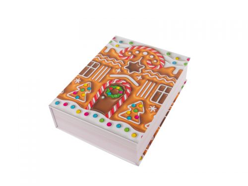 Подарункова коробка прямокутна новорічна 23х16,2х6 см