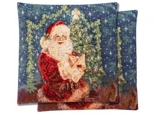 Наволочка новорічна гобеленова з люрексом 