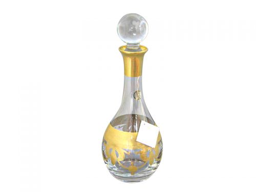 Графін прозоре скло декороване матовим золотом.