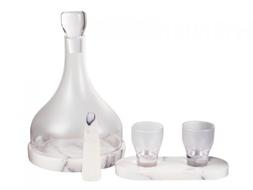 Набір для горілки штоф і 2 чарки (Скло / мармур)