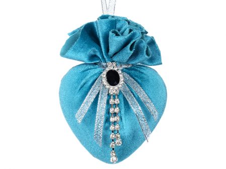 Ялинкова іграшка серце з брошкою 