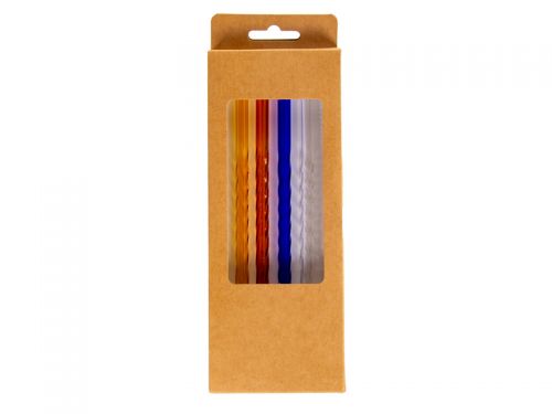 Набір трубочок 4 шт з йоржиком для коктейлів (скло)