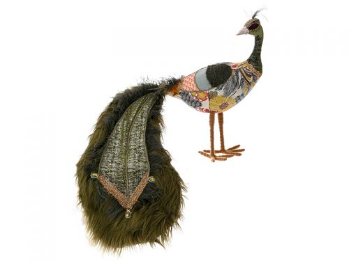 Різдвяний павич з еко хутром 87x40x55см