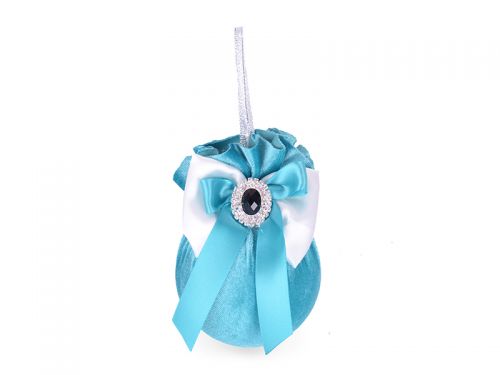 Ялинкова куля Ø 8 см з брошкою "Бірюзова підвіска"