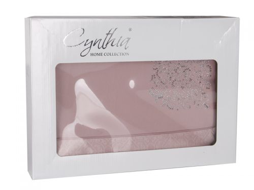 Скатертина 160х250 см Plain зі стразами, цвет порошок