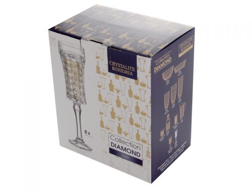 Келихи для шампанського 120 мл Diamond 6шт