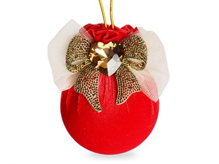 Ялинкова куля Ø 8 см з прикрасою бант 