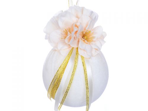 Ялинкова куля Ø 10 см із квітковою композицією 