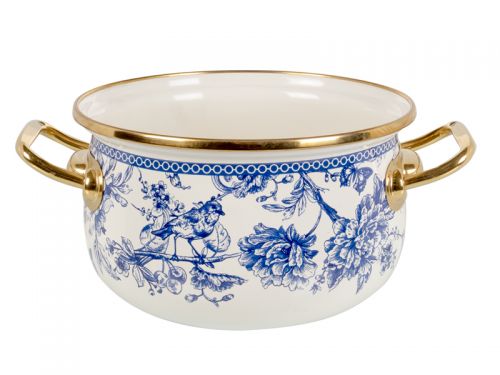 КАСТРУЛЯ ЕМАЛЬОВАНА "BUTTERFLY" ELMANI З КРИШКОЮ 2,1Л 16СМ