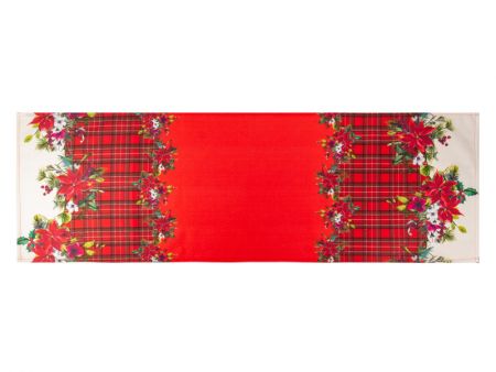 Раннер 45X140см червоний