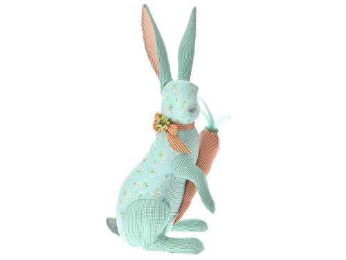 Великодній декор кольоровий кролик з тканини 36x24x39 см