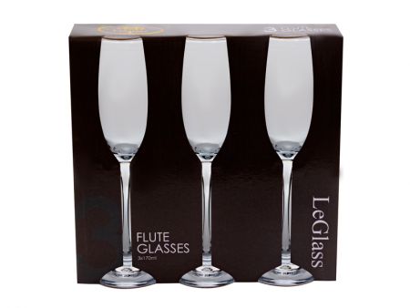 Набір з 3 келихів для шампанського 170мл