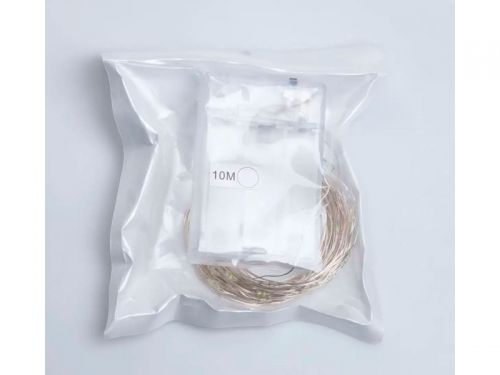 Гірлянда декоративна Роса 10м біла нитка біла (на батарейках)