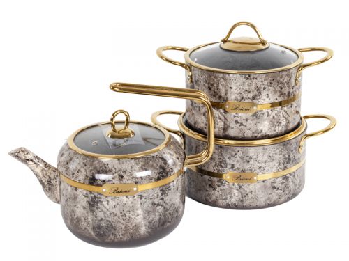Набiр з 3 пр. Brioni "Selection Cream"(Каструля 18 см 2,1 л /каструля 20 см 2,7 л / чайник 2,5 л. )