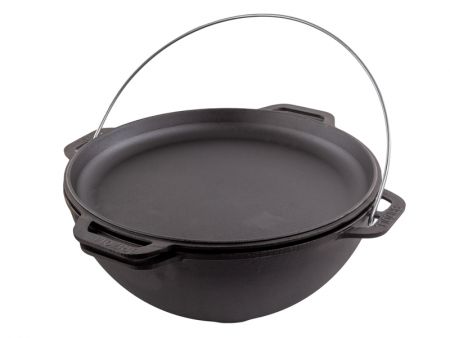 Казан азiатський чавунний з чавунною кришкою - сковородою ТМ 