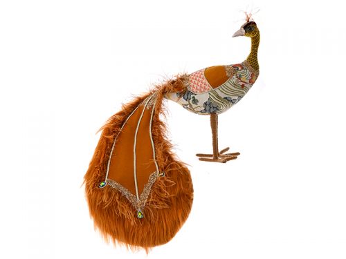 Різдвяний павич з еко хутром 93x40x55см