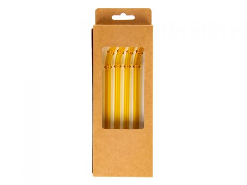 Набір трубочок 4 шт з йоржиком для коктейлів (скло)