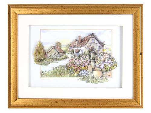 Ключниця секційна "Хатинка в селі" без гачків, 35,5х27,5x5 см