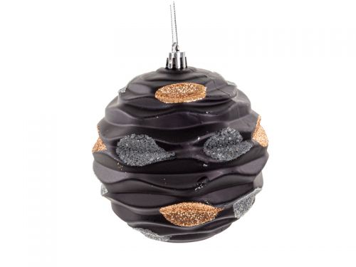 Набір ялинкових прикрас 4 штук 10 см чорний із золотом (пластик)
