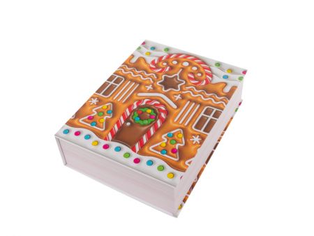 Подарункова коробка прямокутна новорічна 26х19,2х7 см.