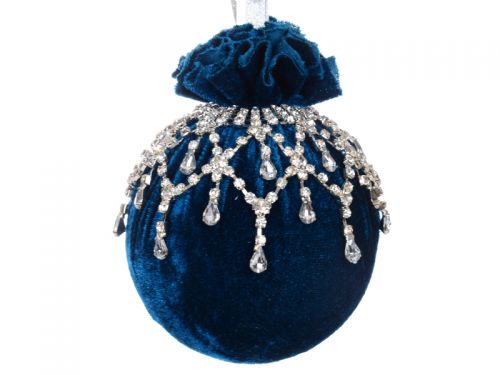 Ялинкова куля Ø 10 см з ажурною прикрасою 