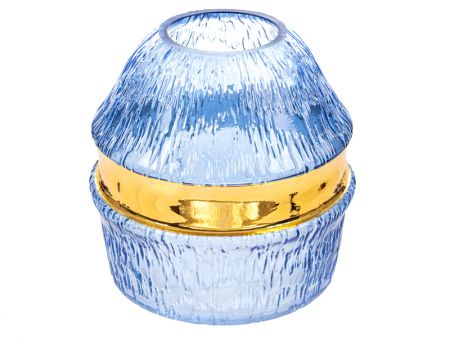 Ваза скляна 18x19см блакитна