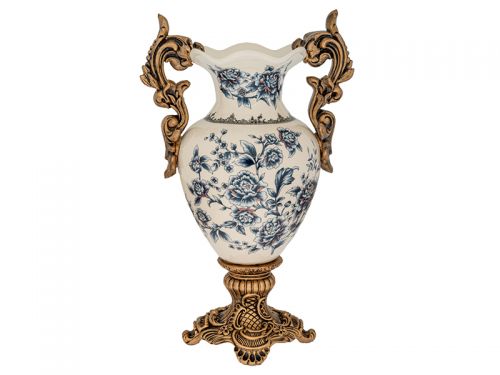 Декоративна вазa для квітів із золотими ручками 27x42 см