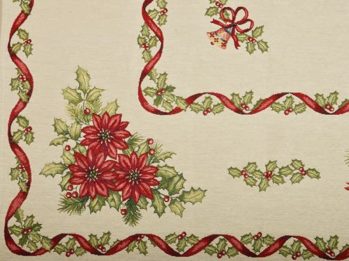 Скатертина гобеленова новорічна 137х280 см