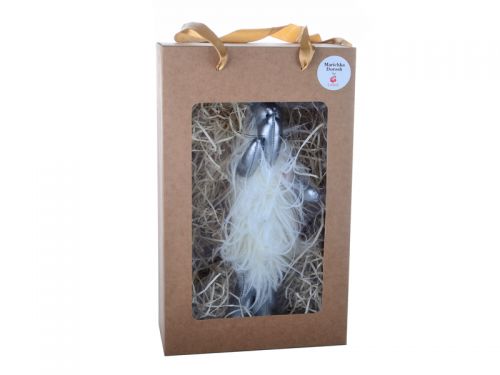 Іграшка мишка в білой шубці(ручна робота)