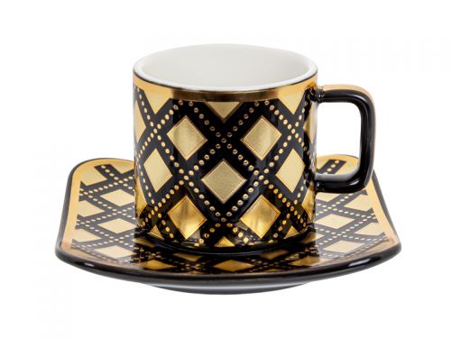 Кавовий набір 12 пр. 120 мл чорний із золотом