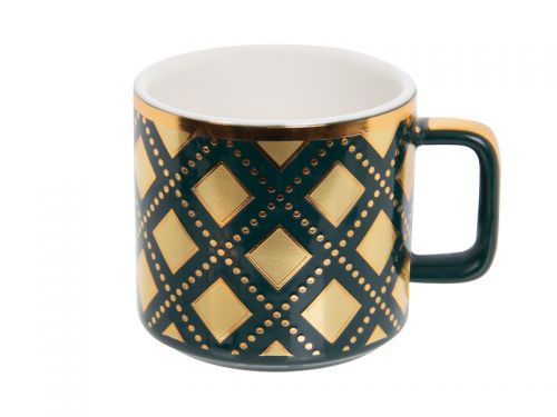 Кавовий набір 12 пр. 120 мл зелений із золотом