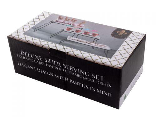 Набір з 3-х сервирувальних блюд на підставці