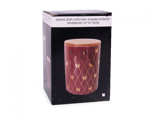 Банка для сипучих з бамбуковою кришкою 10х10х15см