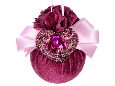 Ялинкова куля Ø 8 см з сердечком 