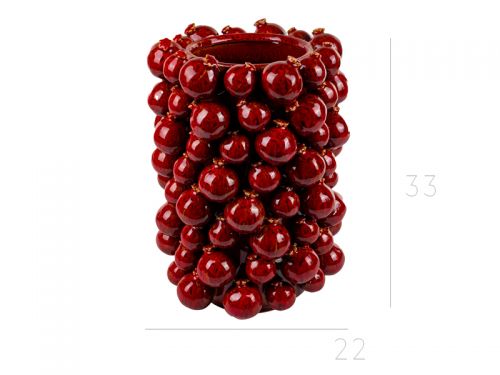 Ваза "Гранати" 22х22х33 см коричнева (кераміка)