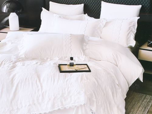 Комплект постільної білизни білий Touch Cotton поліестер 200x230 см