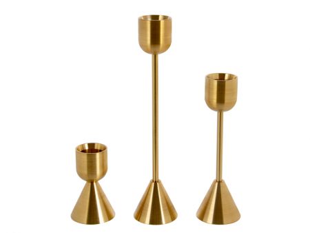 Набір із 3-х свічників 7 см, 13 см, 18 см (метал)