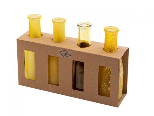 Набор из 4-х ваз Bottle amber h18 d6x26,5 см скло