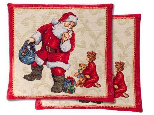 Наволочка новорічна гобеленова з люрексом 