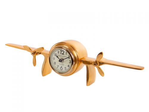 Статуетка-годинник «Літак» 44х10 см (алюміній)