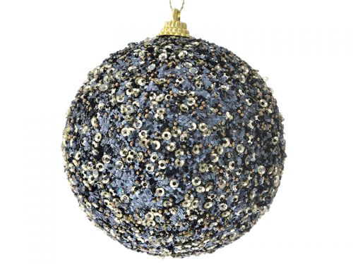 Набір з 6-ти куль з глітером чорний, 8см