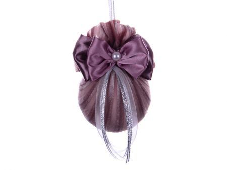 Ялинкова куля Ø 8 см з  бантом i перлиною 