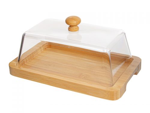 Блюдо з кришкою 21х12,5 см (бамбук/акрил)