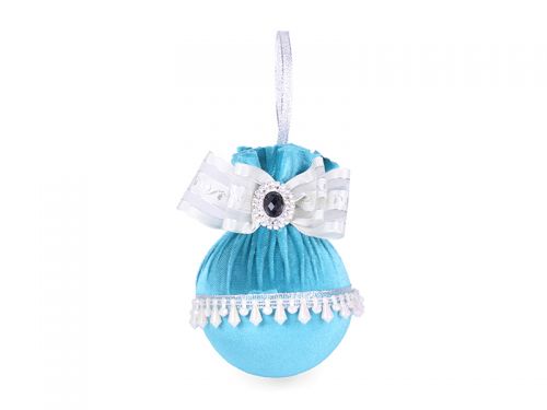 Ялинкова куля Ø 8 см з брошкою "Бірюзова підвіска"
