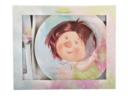 Блюдо для торта з лопаткою 24 см "Дівочі таємниці"