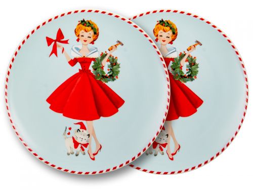 Набір з 2-х тарілок "Miss Christmas" 20,5см